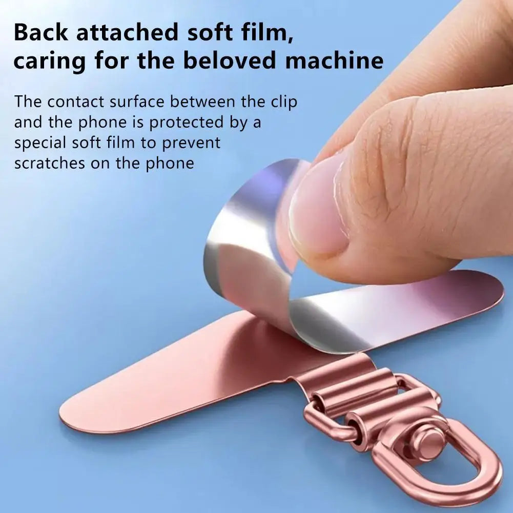 Upgrated 360 Rotatable Stainless Steel Phone Tether Tab Metal Patch Gasket Cellphone Lanyard Safety Connecter Piece New
