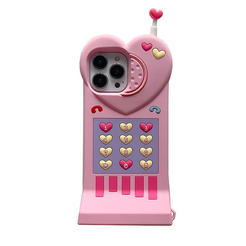 For iPhone 16 Pro MaxCartoon Cute Silicone Protection telephone Cover For iPhone 14 13 12 15 Pro Max INS Pop 3D Case Funda Coque