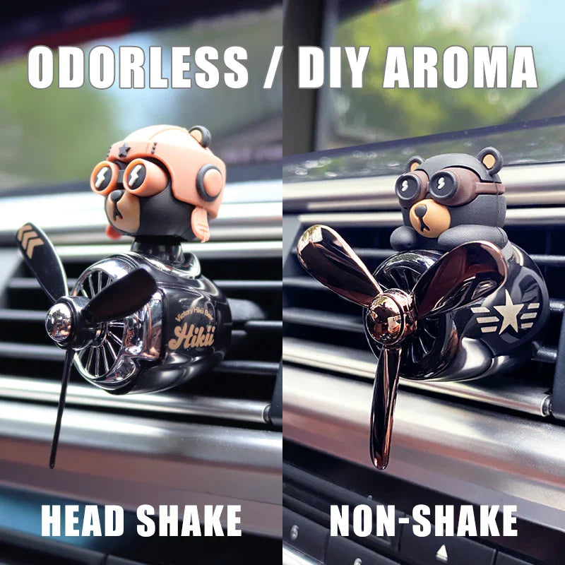 DIY aroma odorless car accessories interor decorations inside ornament plane pilot bear car air fresheners vent clip men cartoon