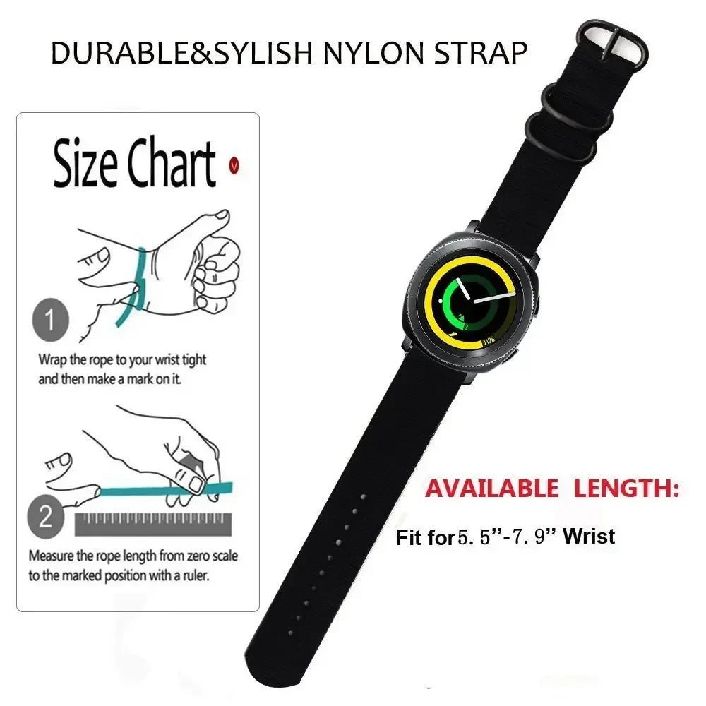 18mm 20mm 22mm 24mm Nylon strap For Samsung Galaxy watch 3 4 5 pro 6 7 46mm 42mm Active2 Amazfit Bip S3 frontier Sports band