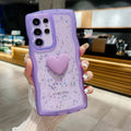 Glitter Love Heart Case for Samsung Galaxy S24 Ultra S23 S22 Plus S20 S21 FE Note 20 A54 A55 A35 A25 A15 A34 A14 A24 Clear Cover