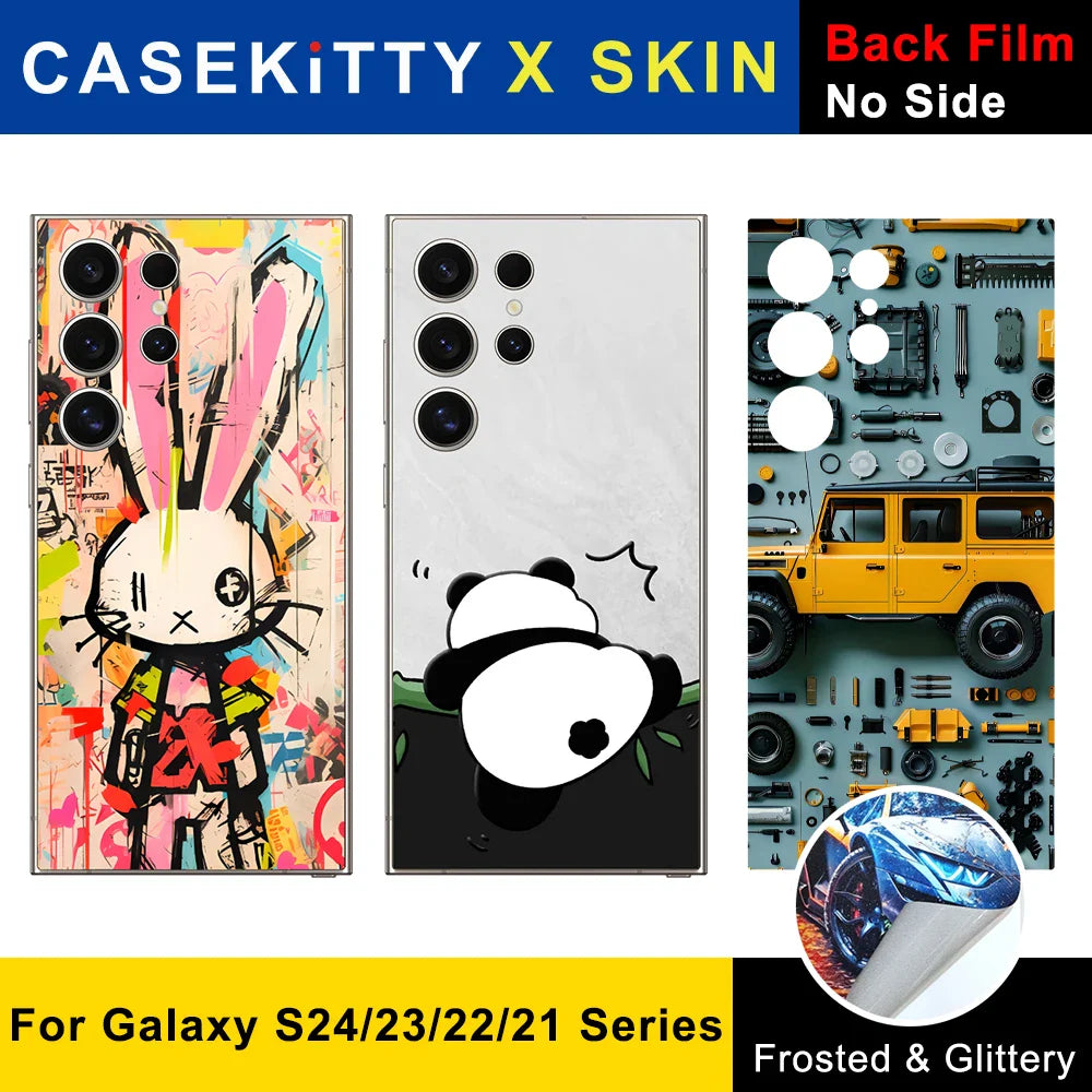CASEKiTTY Skin Sticker For Galaxy S24 Ultra Back Film Samsung S23 FE S22 S21 Plus Protective Decal Wrap Back Screen Protector