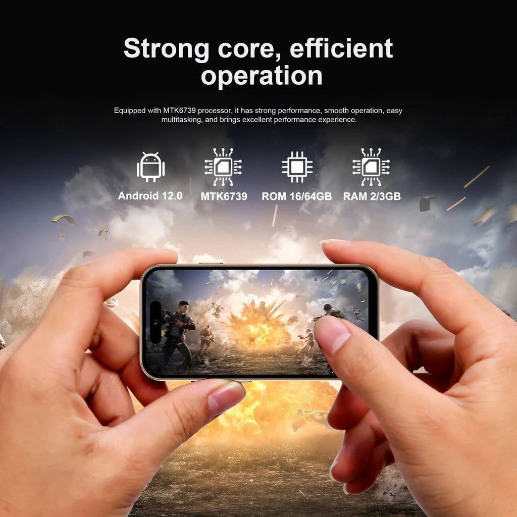 SERVO S16 Mini 4G LTE Cute Smartphone Android 12.0 OS 2/3GB RAM 16/64GB ROM Google Play 4.0" Display Small Pocket Mobile Phones