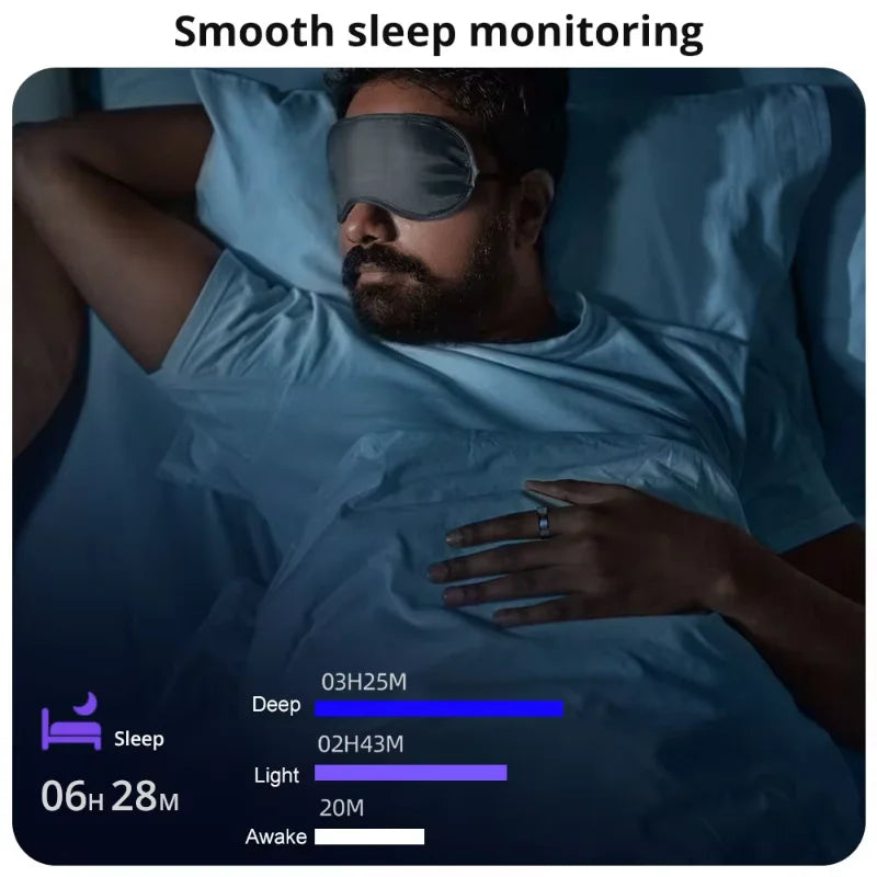 R06 Smart Ring Men Women, Heart Rate And Blood Oxygen Monitor Ip68 5atm Waterproof Bluetooth Connected Wise Multi-sport Mode