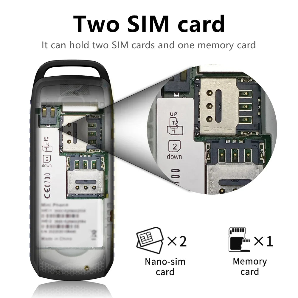 SERVO B25 Button Mini Mobile Phone 2 SIM Standby Bluetooth Dialing Surround Wear Blacklist Smallest Backup Cellphones for Sports