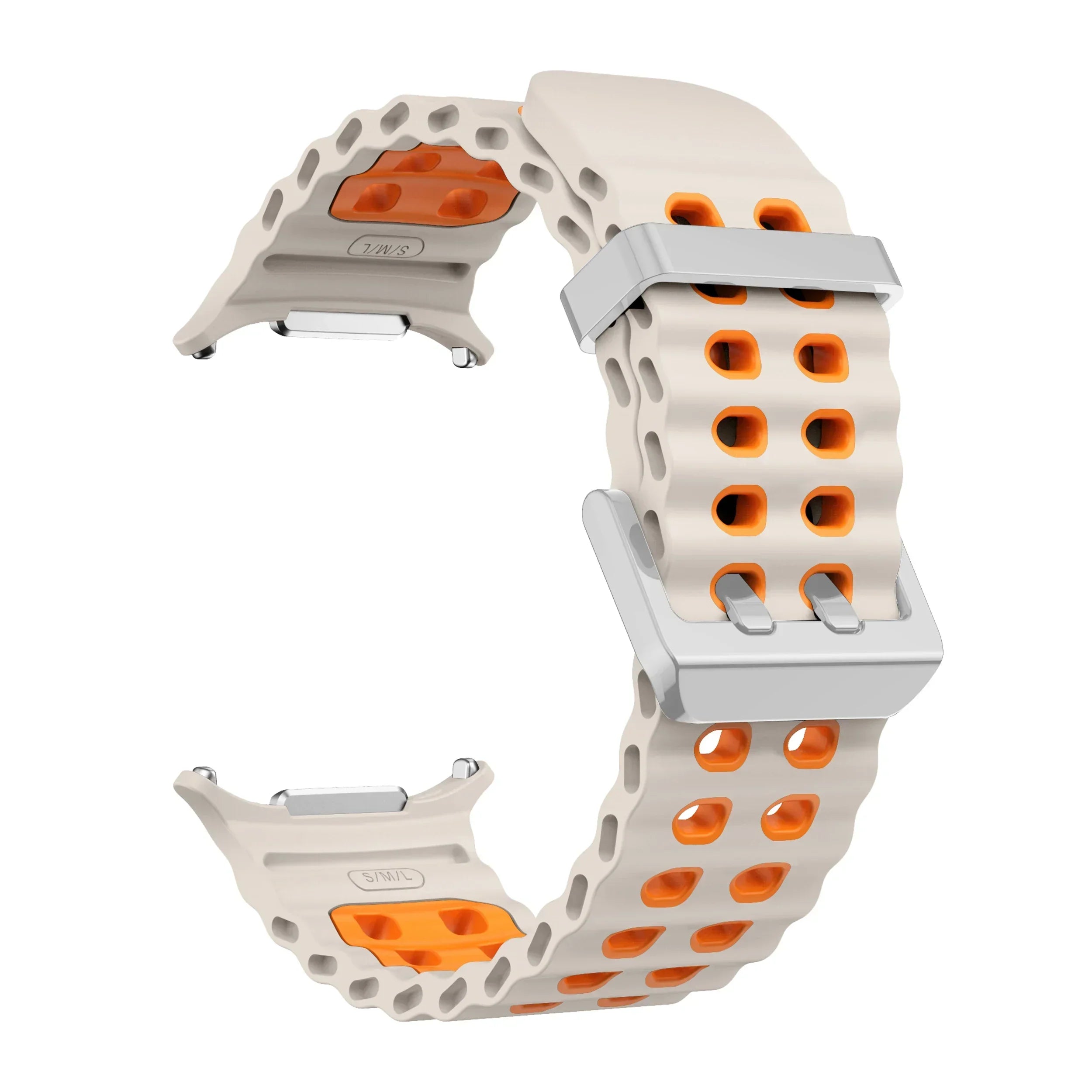 NEW Marine Silicone Strap For Samsung watch ultra 47mm Bracelet No Gaps Sport two-tone Band for Galaxy 7 ultra watchband straps