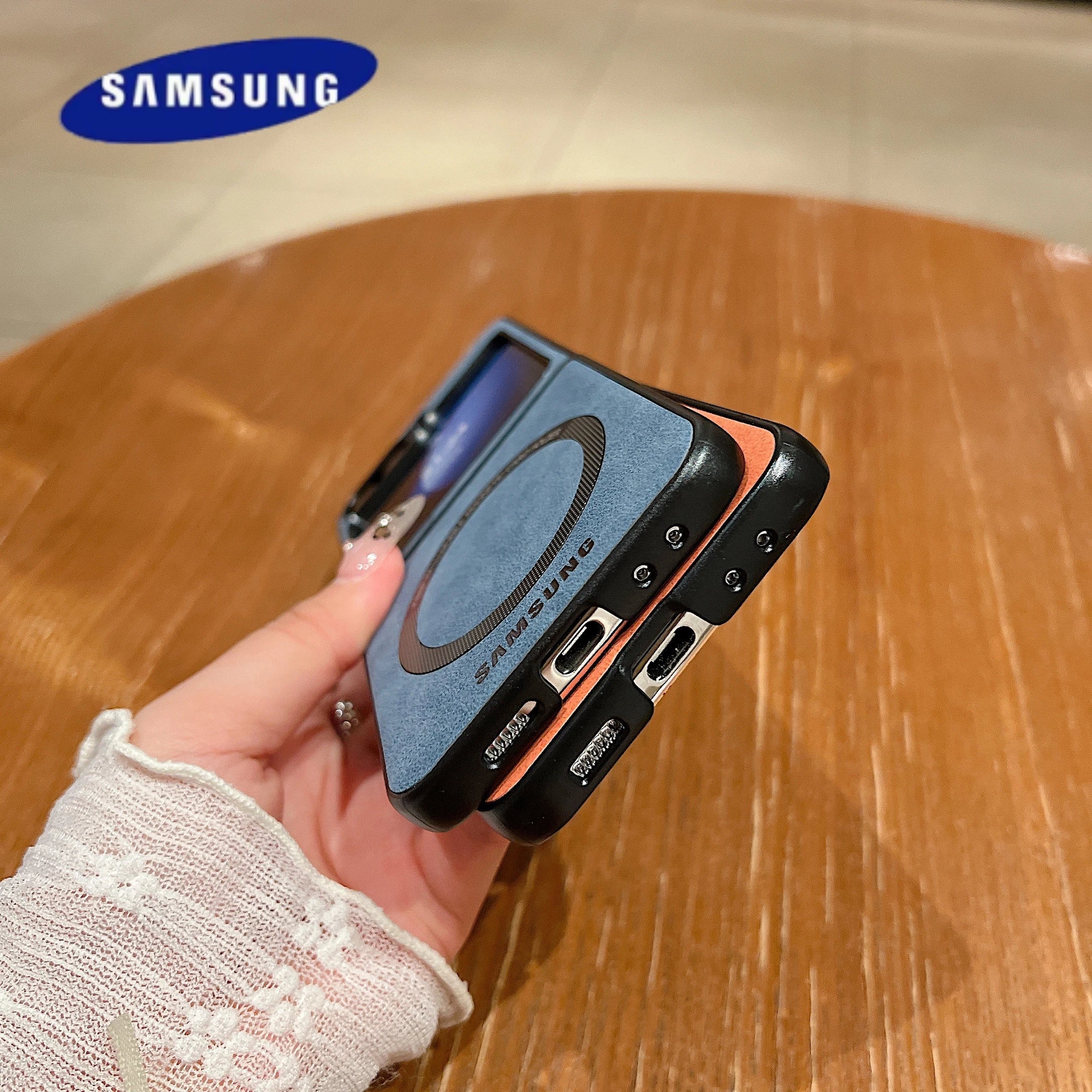 Magsafe Case Samsung Z Flip 7 6 5 4 Matte PU Leather Samsung Galaxy Z Fold 7 6 5 4 Magnetic Flip 5 Skin Feel Flip 3 Luxury Cover