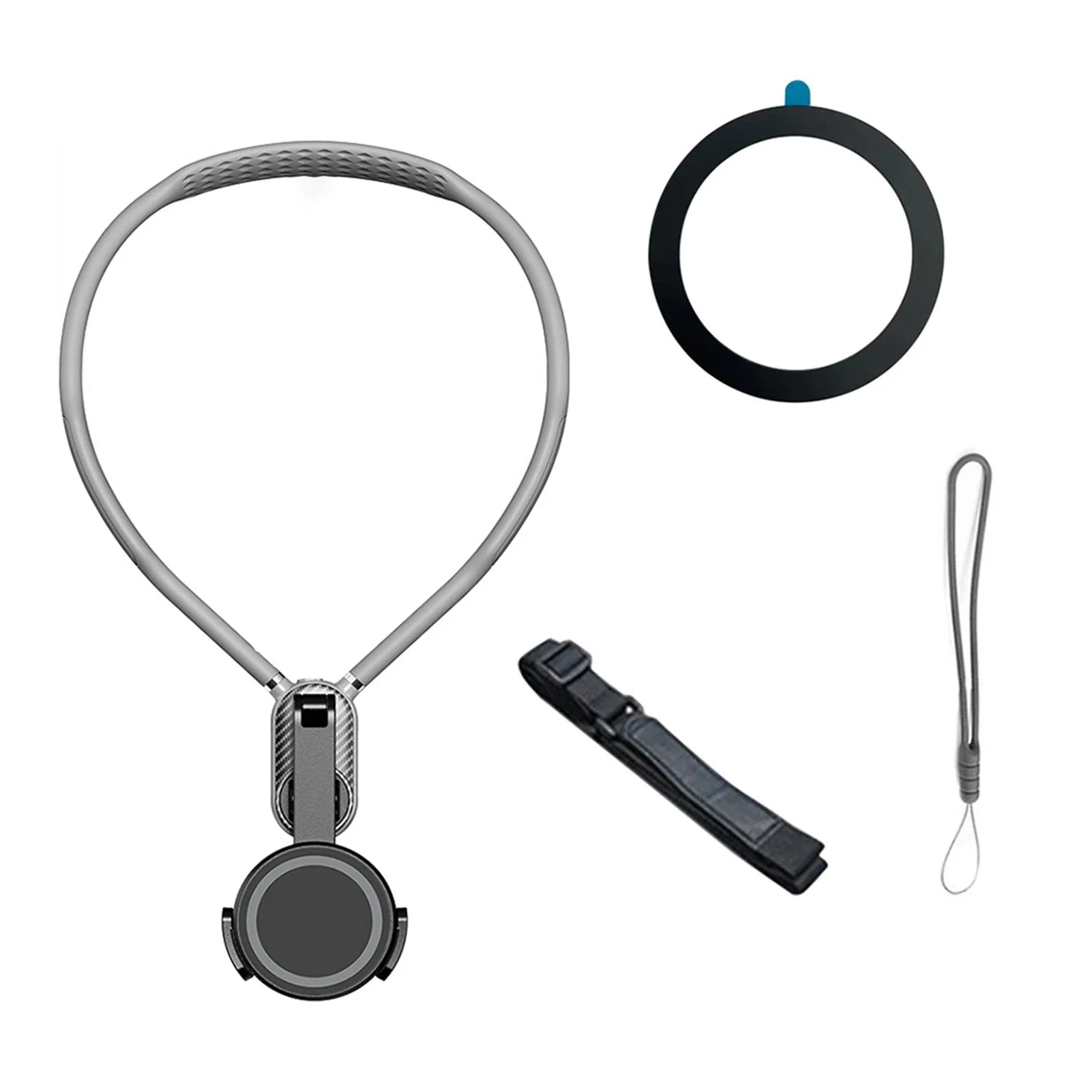 Magnetic Neck Holder Mount for Actions Cameras/Phones 360 Degree Adjustables Angle Neck Phone Mount for Vlogging