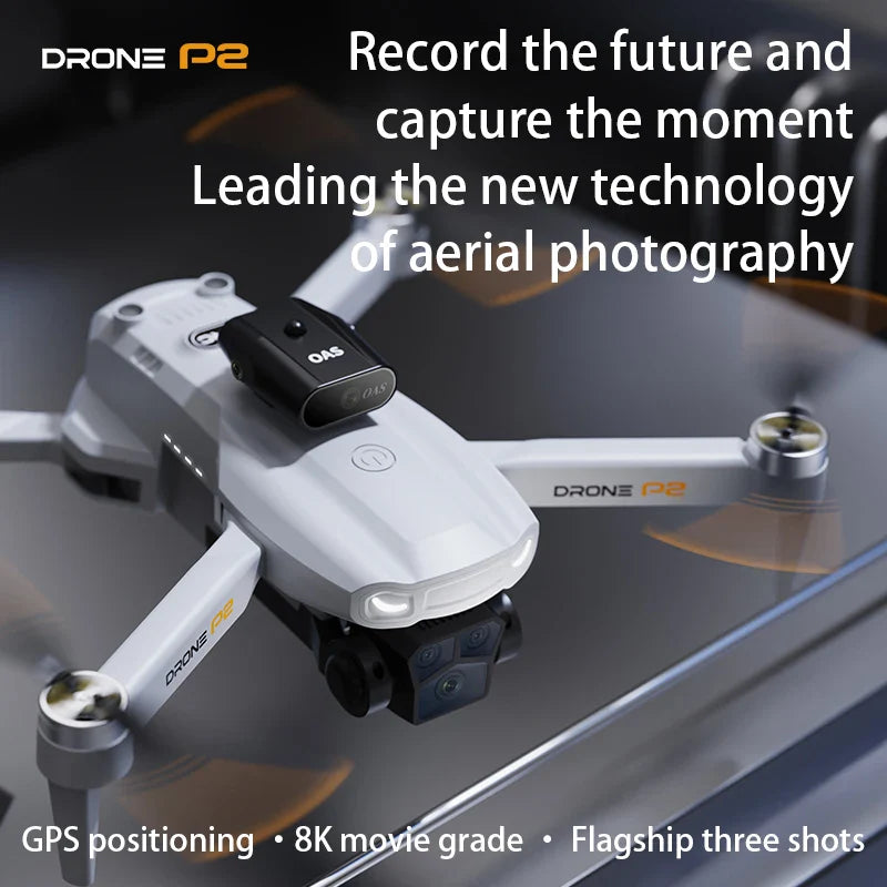 KBDFA P2 RC Drone Profesional Dual HD Camera Aerial Photography FPV Helicopters Obstacle Avoidance Foldable RC Quadcopter Toys