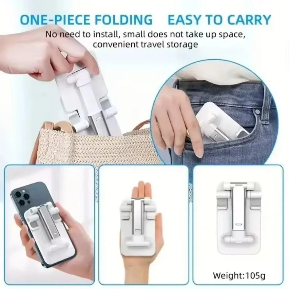 Folding Phone Holder Tablet Lazy Bracket Height Adjustable Desktop Live Streaming Stand for iPhone 12-16 Pro Max Samsung Xiaomi