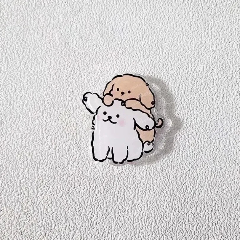 Korean Cute Cartoon Puppy Grip Magnetic Socket Pocket Stand Phone Grip Tok Bracket For iPhone Samsung Xiaomi Ring Finger Holder