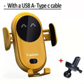 360° Rotation Car Wireless Charger Automatic Clamping Infrared Induction Phone Stand for iPhone 16 15 14 13 Samsung Galaxy S24