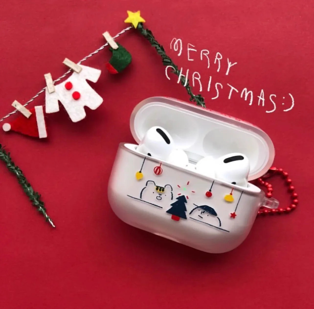 Korean Warm Night Cute Airpod Case for AirPods 4 2 3 Pro 2 AirPod Airpods Pro Case Clear TPU Air Pod Cover With Keychain funda