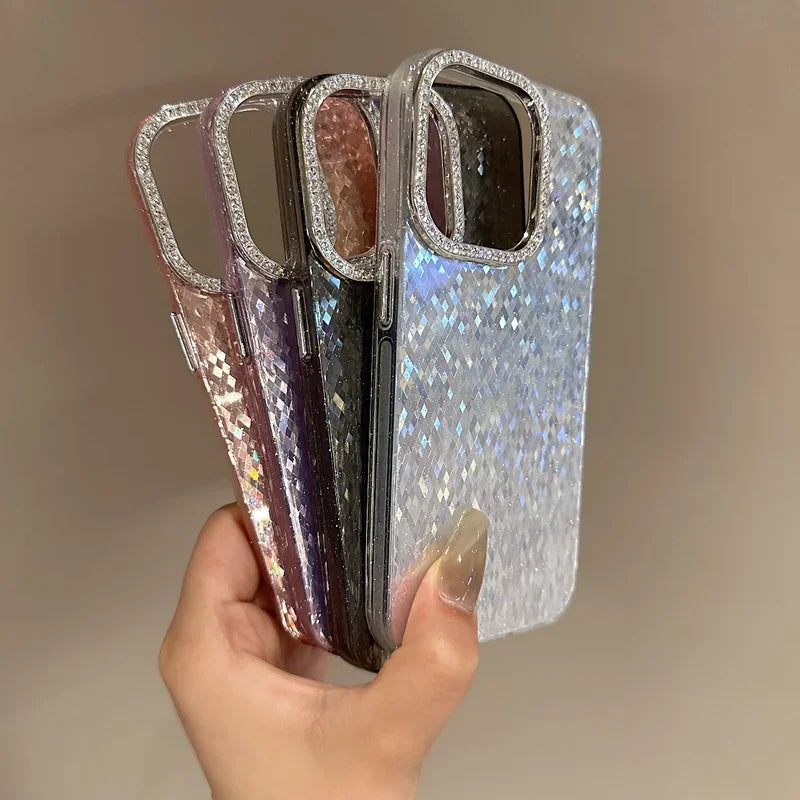 Luxury Electroplated Glitter Phone Case For iPhone 12 13 14 15 Pro Max Transparent Bumper Shockproof Cases Cover