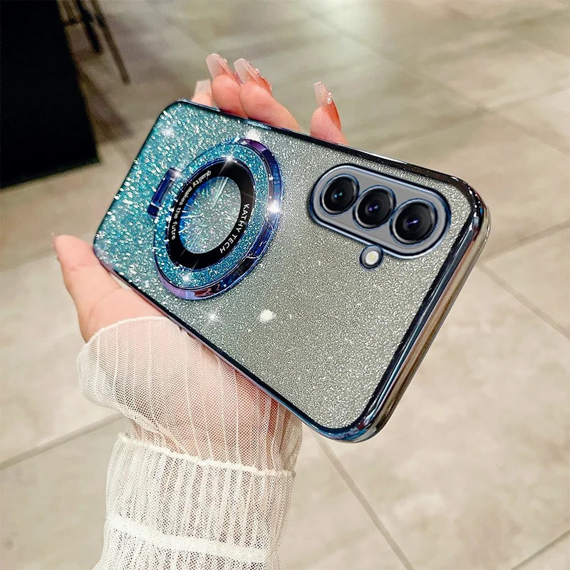 Samsung S24FE Case Luxury with bracket Glitter Case For Samsung Galaxy Note 20 Ultra 10 S24 S23 S22 S21 S10 S9 Plus Case Holder