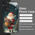 Merry Christmas Santa Claus Pattern Tempered Glass Phone Case for Samsung Galaxy S25 Ultra S24 S23 Plus S22 S21 S20 FE A56 Cover