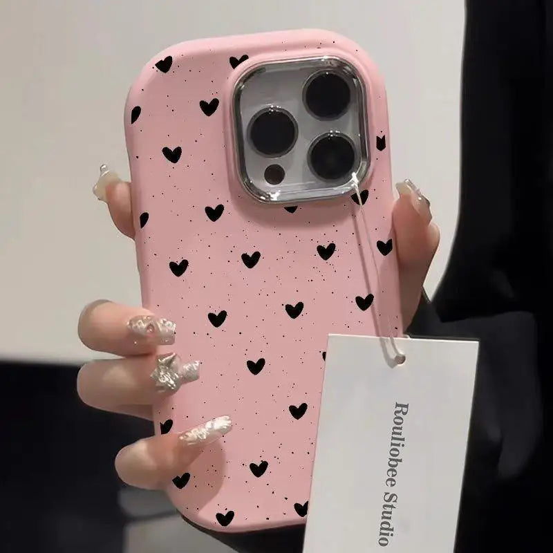 Case For Samsung Galaxy S24 S23 Ultra Plus S20 S21 FE A54 A35 A14 A15 A32 A52 A52S A05 A05S A23 A24 A25 Cover Love Heart Plating