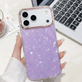 Luxury Dreamy Plated Shell Pattern For iPhone 16 Pro Max 15 14 17 Air 13 12 11 Plus Transparent Shockproof Protection Box