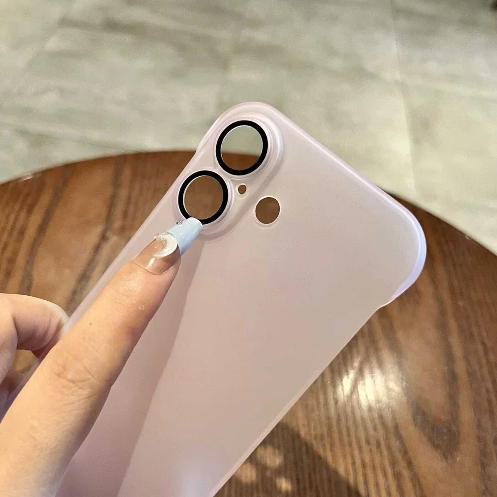 Broderless Case for iPhone 16 Ultra Thin Slim Matte PC Cover for iPhone 11 12 13 14 15 Pro Max 16 Plus Glass Camera Protector