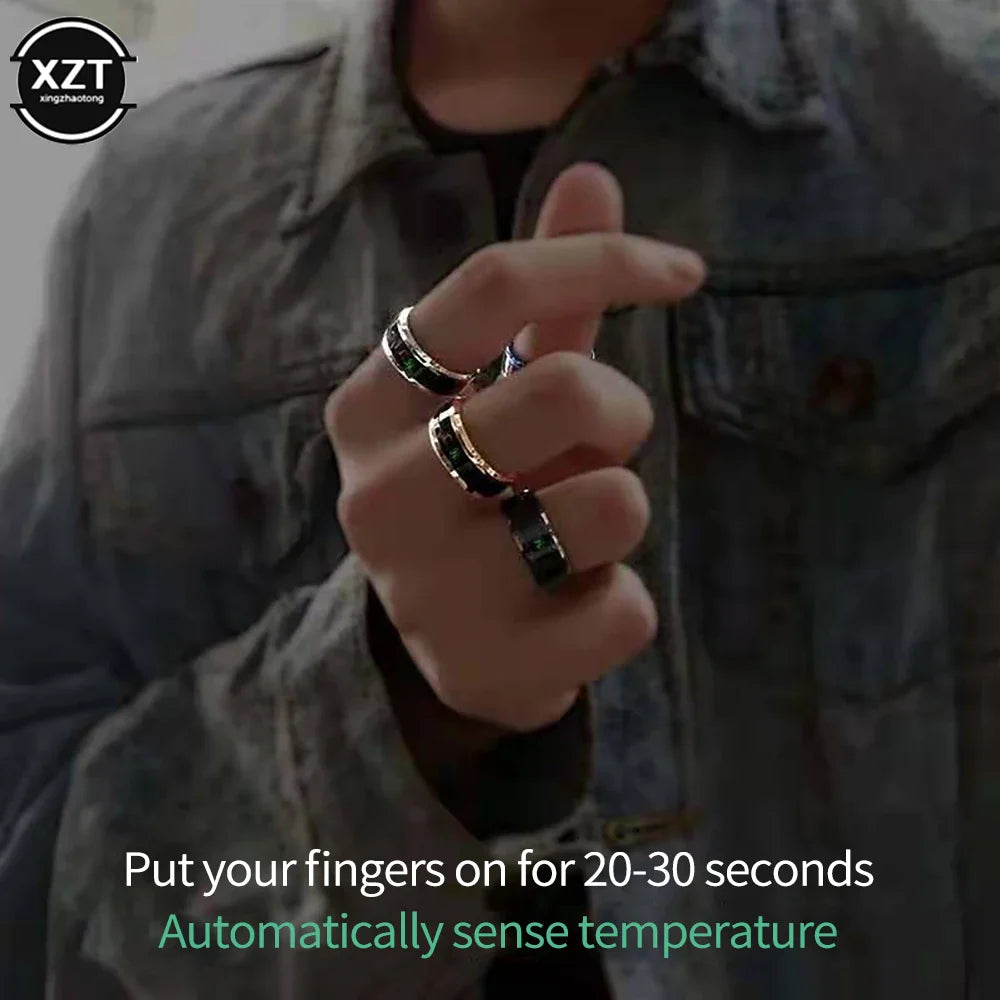 Multifunctional Waterproof Intelligent Smart Temperature Couple Ring Titanium Steel Finger Jewelry Fingertip Temperature Sense