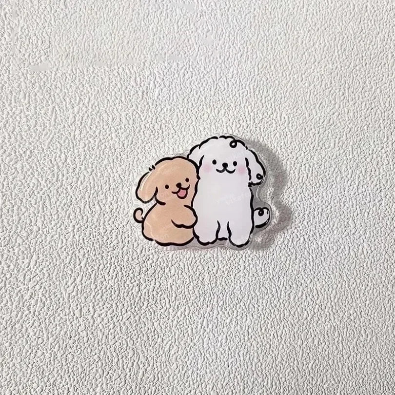 Korean Cute Cartoon Puppy Grip Magnetic Socket Pocket Stand Phone Grip Tok Bracket For iPhone Samsung Xiaomi Ring Finger Holder