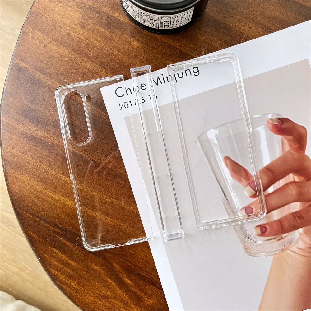 for Samsung Z Fold5 Transparent Acrylic Case for Samsung Galaxy Z Fold 5 4 3 6 fold4 ZFold Full Protector Hard Shockproof Cover