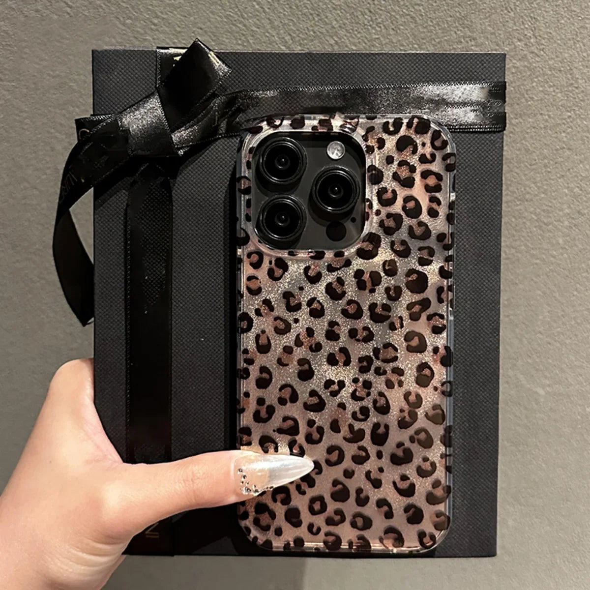 Korean Cute Leopard Print Case for iPhone 16 15 14 13 12 Pro Max 11 Stylish Animal Pattern Soft Shockproof Back Cases Coque