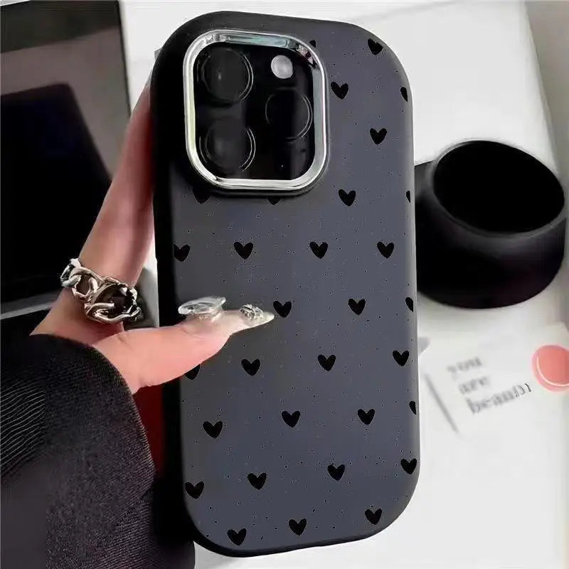 Case For Samsung Galaxy S24 S23 Ultra Plus S20 S21 FE A54 A35 A14 A15 A32 A52 A52S A05 A05S A23 A24 A25 Cover Love Heart Plating