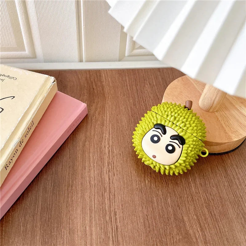 Cute 3D Cartoon Durian Boy Shockproof Protective Earphone Silicone Anime Cover For Airpods Case/Airpods Pro 2 Case Funda