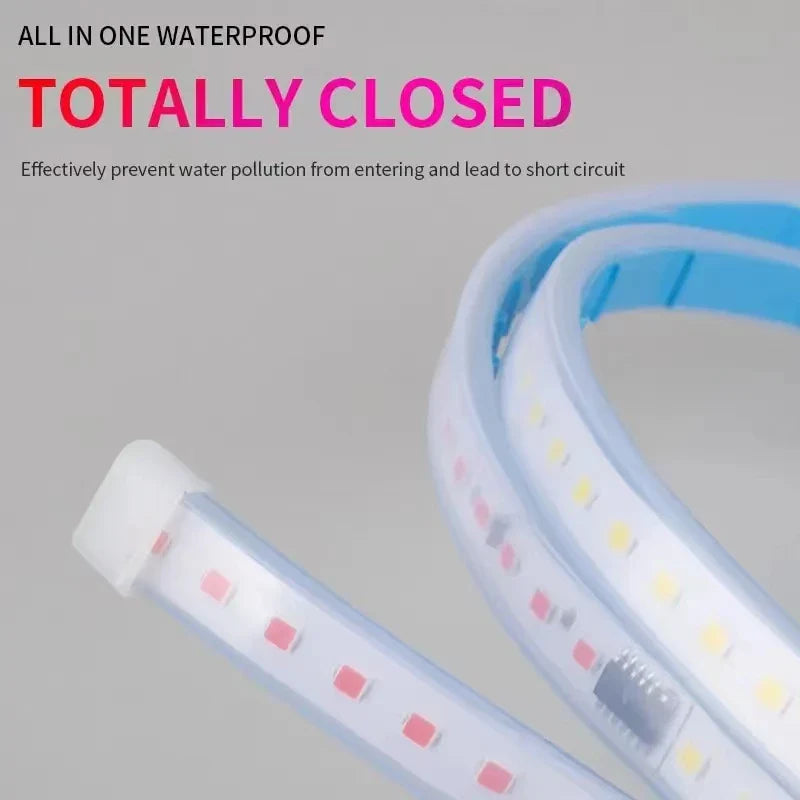 12V LED Car Door Opening Warning Atmosphere Light Strip Car Welcome Light Red And White Flashing Light Auto Safety Signal Light