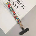 Universal Phone Clip Antilost Retro Pattern Strap Crossbody Long Strap Adjustment Length Hanging Neck Strap Mobile Phone Lanyard