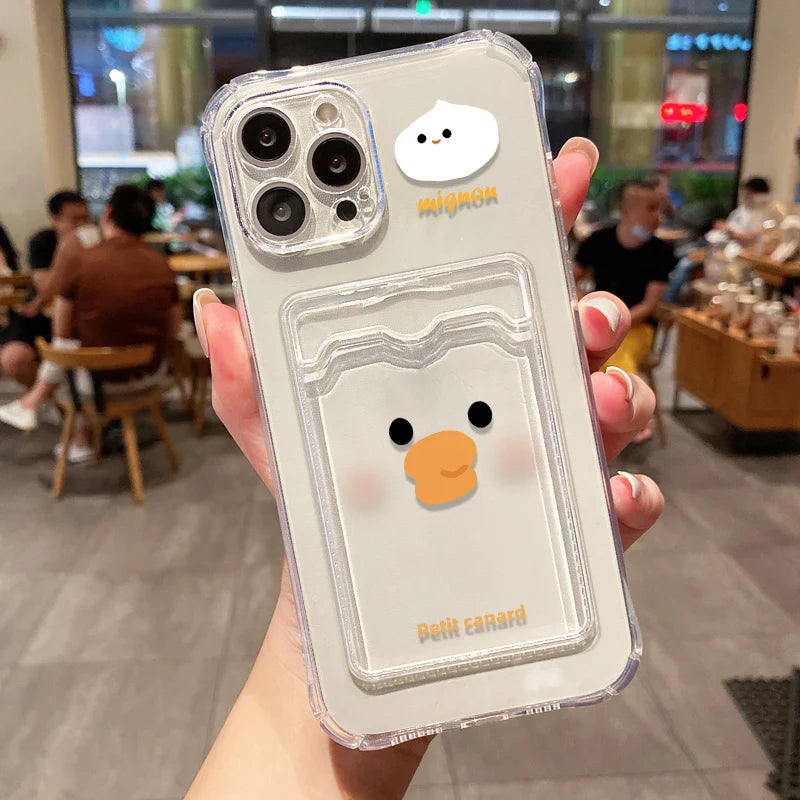 Cartoon Bear Phone Case For Samsung A54 A55 A15 A53 A52 A33 A35 A13 A34 A14 A24 A25 A06 A16 S21 S22 S23 S24 Ultra Card Bag Cover