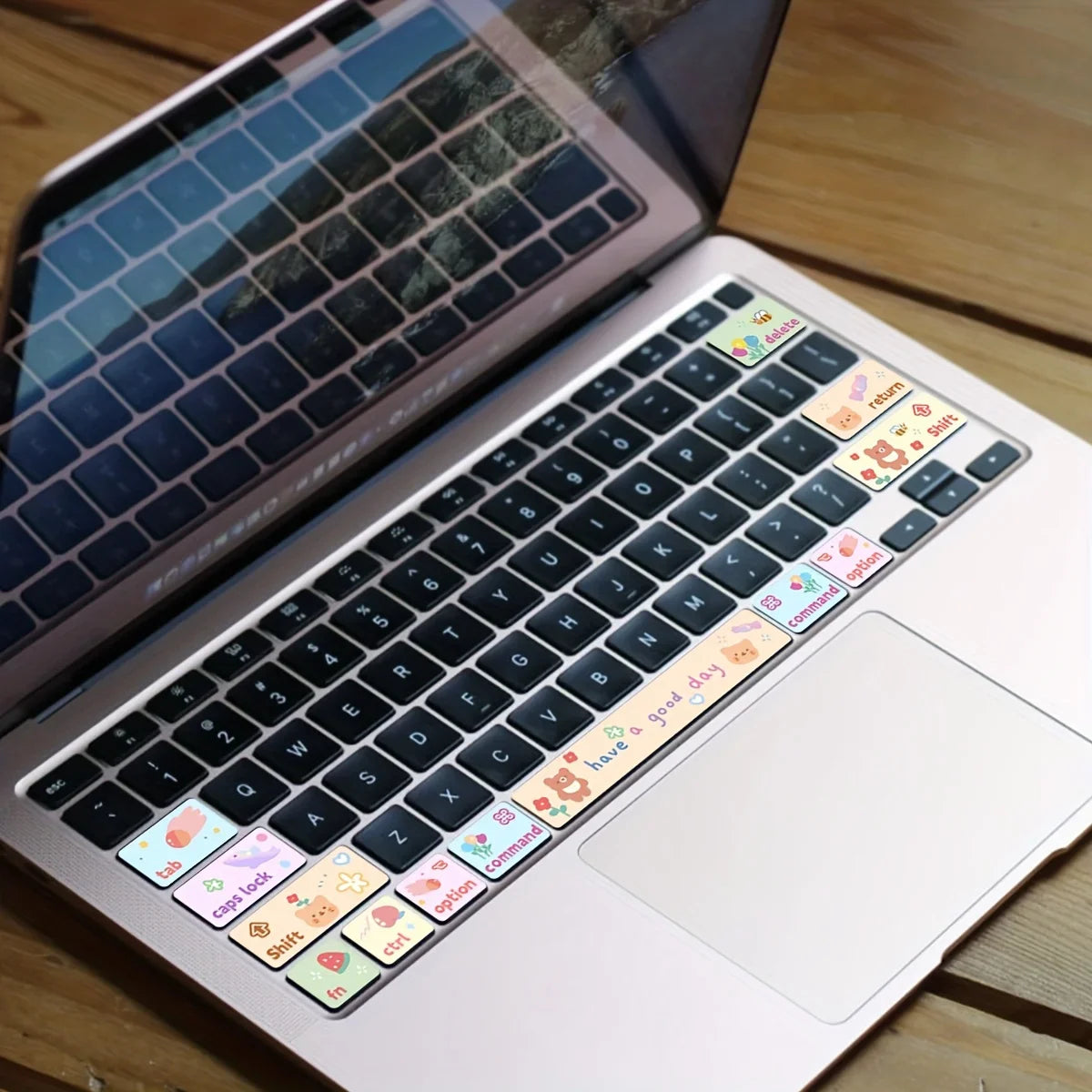 1PCS Cute Bear Pattern Cute Cat Pattern Laptop Partial Keyboard Skin Stickers