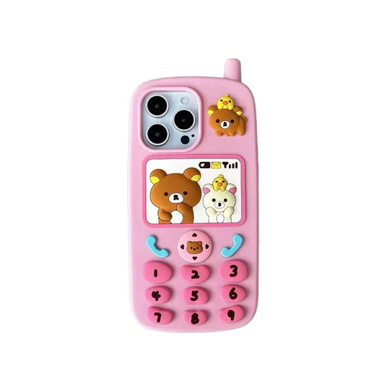 For iPhone 16 Pro MaxCartoon Cute Silicone Protection telephone Cover For iPhone 14 13 12 15 Pro Max INS Pop 3D Case Funda Coque