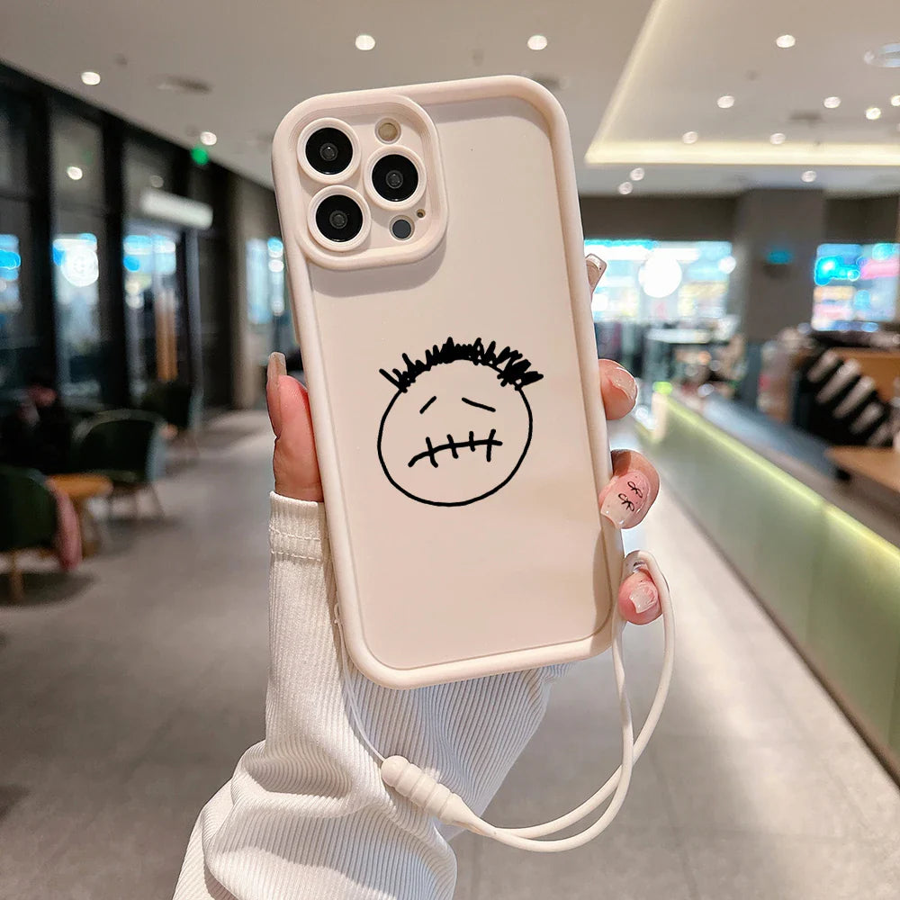 Travis Scott Cactus Jack Phone Case for IPhone 15 14 13 12 11 Pro Max Mini XR XS X 7 8 Plus Soft TPU Back Cover With Hand Strap
