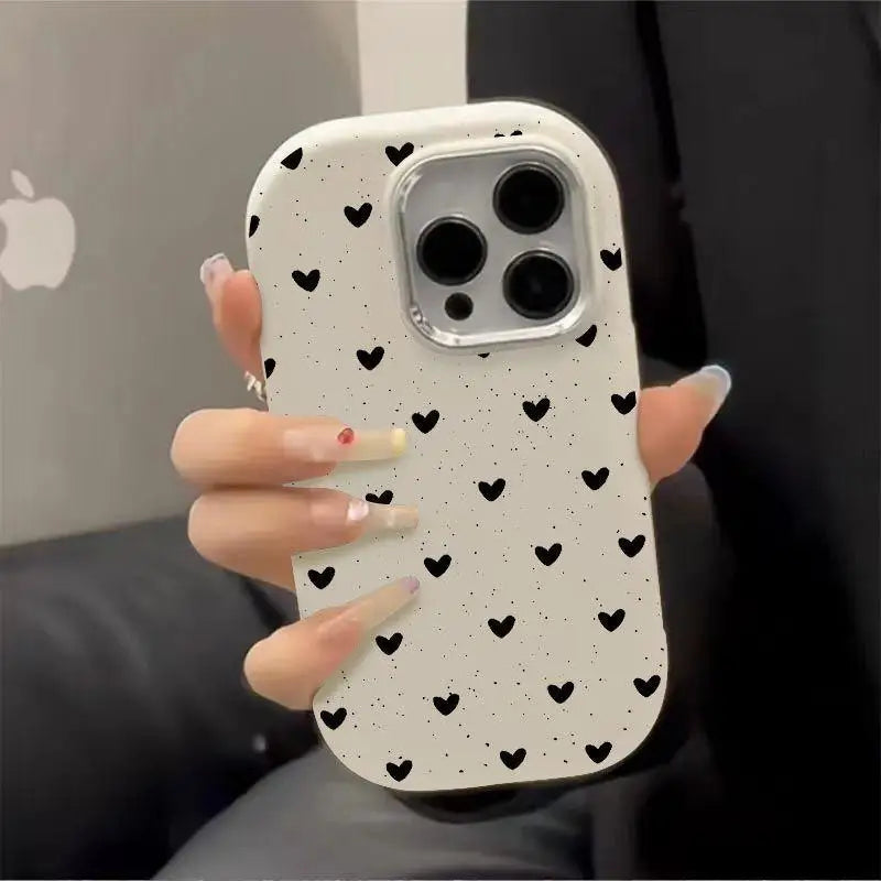 Case For Samsung Galaxy S24 S23 Ultra Plus S20 S21 FE A54 A35 A14 A15 A32 A52 A52S A05 A05S A23 A24 A25 Cover Love Heart Plating