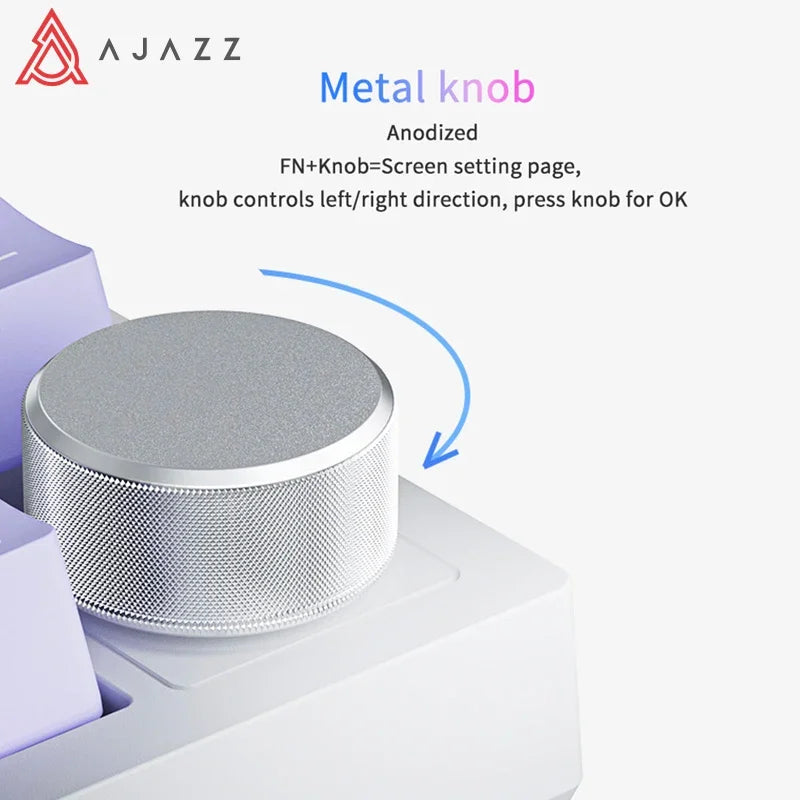 AJAZZ AK820/AK820Pro Mechanical Keyboard TFT Screen Multifunctional Knob Gaming Keyboard Wired/2.4GHz/BT Connect PC Keyboard