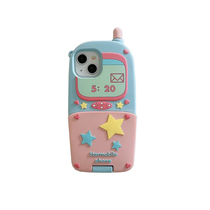 For iPhone 16 Pro MaxCartoon Cute Silicone Protection telephone Cover For iPhone 14 13 12 15 Pro Max INS Pop 3D Case Funda Coque