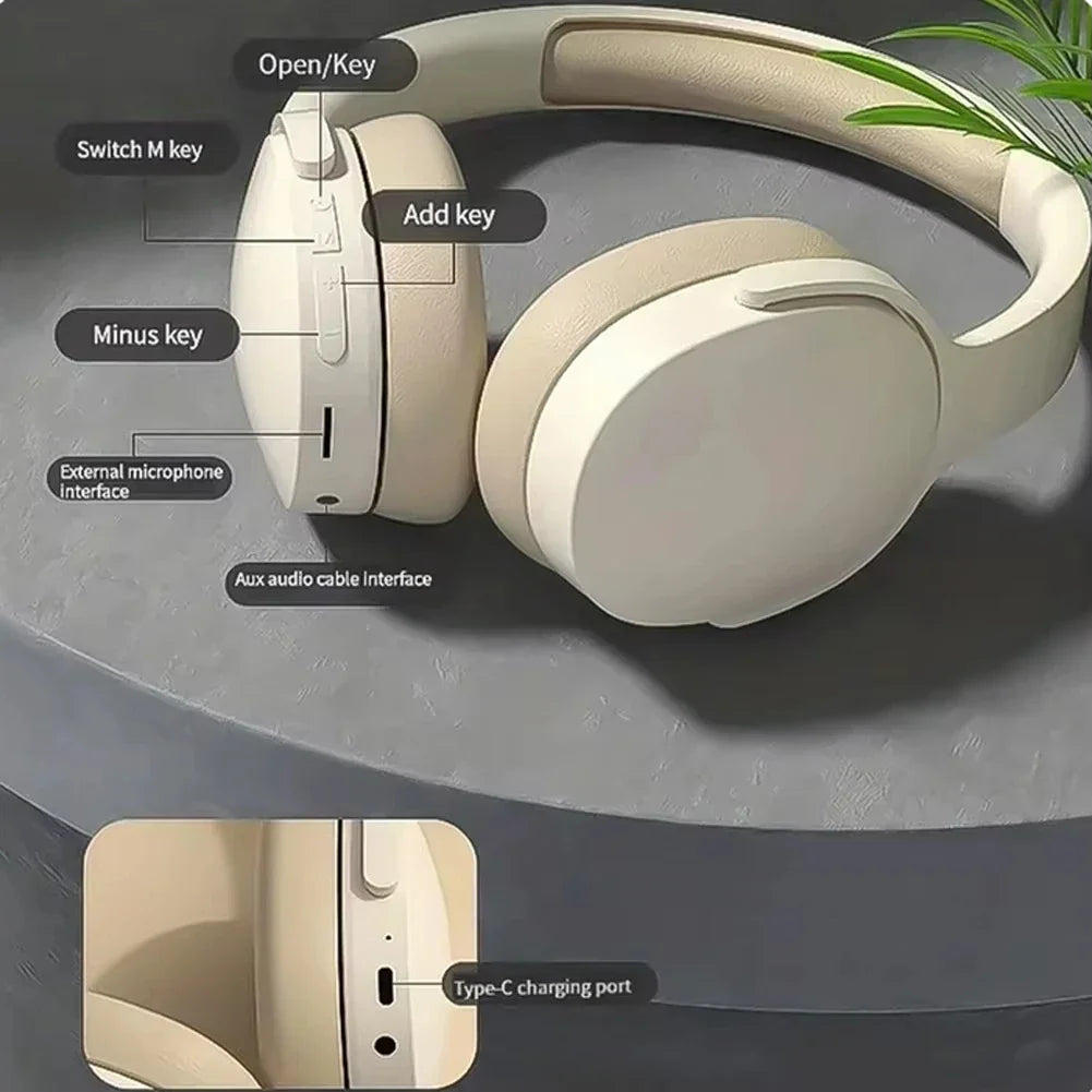 Xiaomi Wireless Bluetooth Headphones Over Ear HiFi Stereo Lightweight Foldable Headset Supports TF Cards 3.5mm Type-C Interface