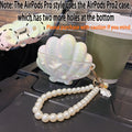 Plating Seashell Case For AirPods Pro 2 Protective Sleeve For Airpods 3 2 1 Earphone Accessories With Pendant Cover