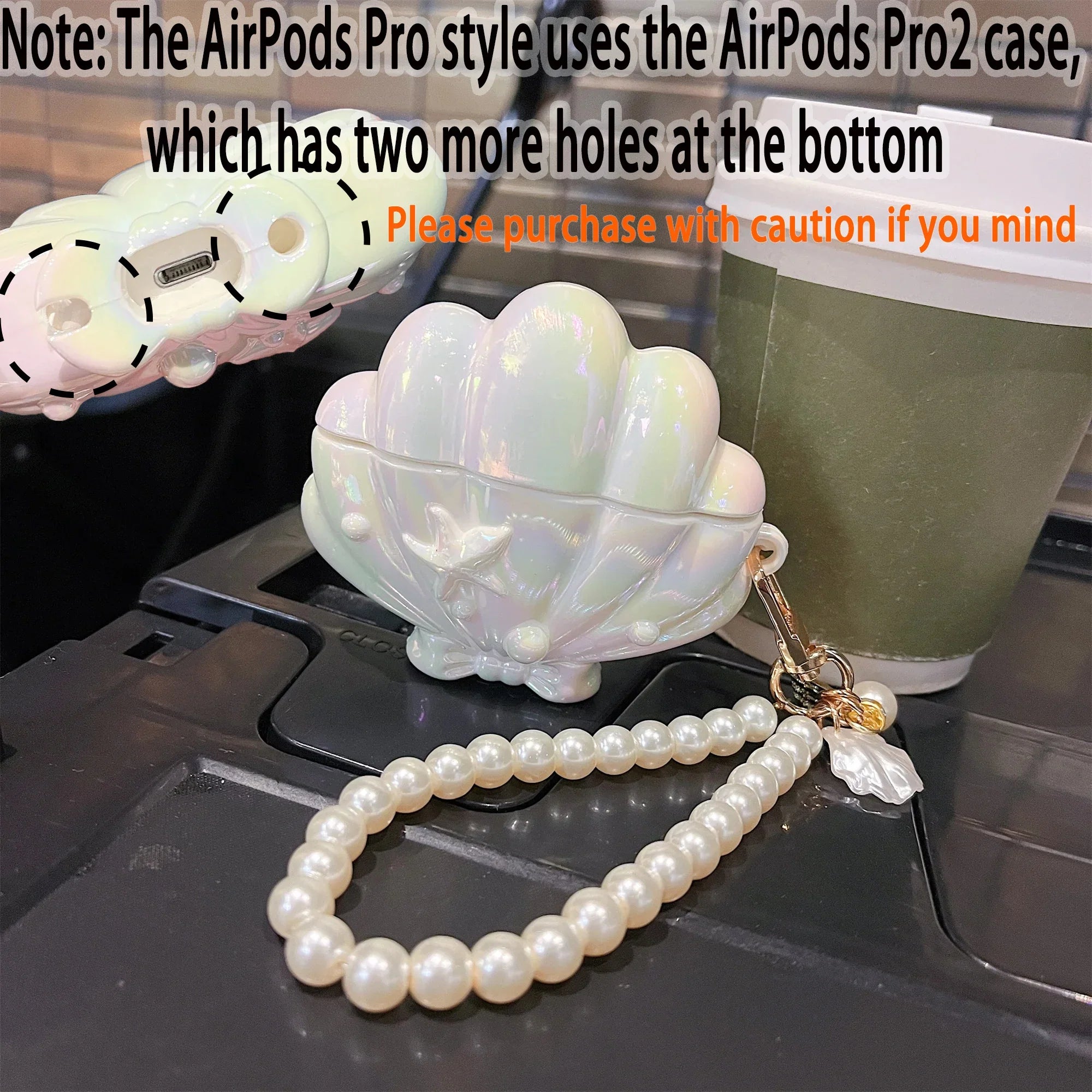 Plating Seashell Case For AirPods Pro 2 Protective Sleeve For Airpods 3 2 1 Earphone Accessories With Pendant Cover