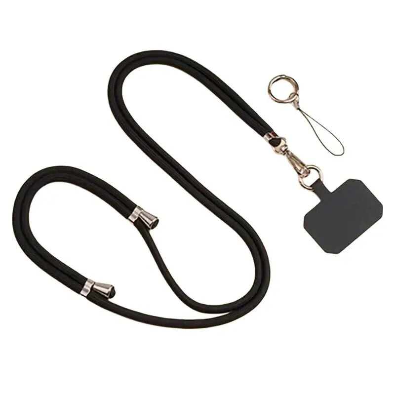 Universal Adjustment Phone Lanyard Necklace Strap Phone Case Solid Color Long Hanging Rope With Clip Anti-Lost Crossbody Lanyard
