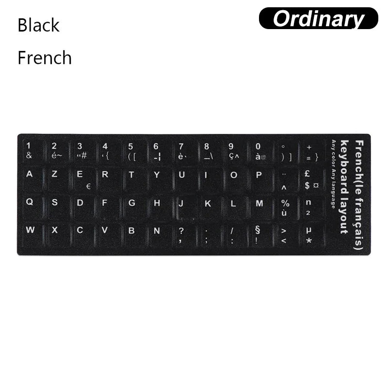 Spanish,Russian,Arabic,French,English etc Language Fluorescent Keyboard Stickers Luminous Waterproof Keyboard Protective Film