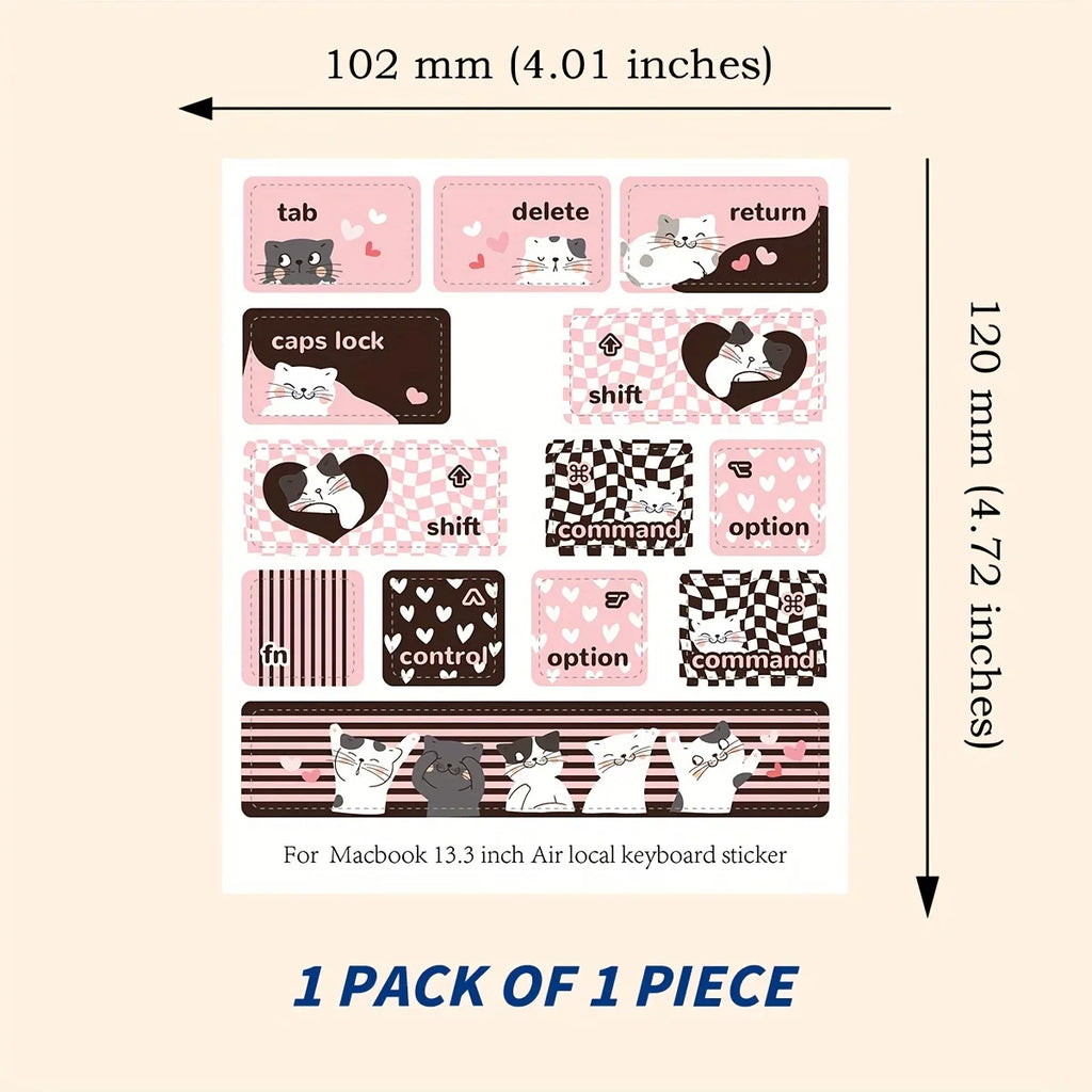 1PCS Cute Bear Pattern Cute Cat Pattern Laptop Partial Keyboard Skin Stickers