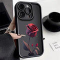 Simple Rose Case For iPhone11 12 13 14 15 ProMax 14 15 Pro X XR XS XSMax 7/8Plus Frosted all-inclusive anti-drop phone case