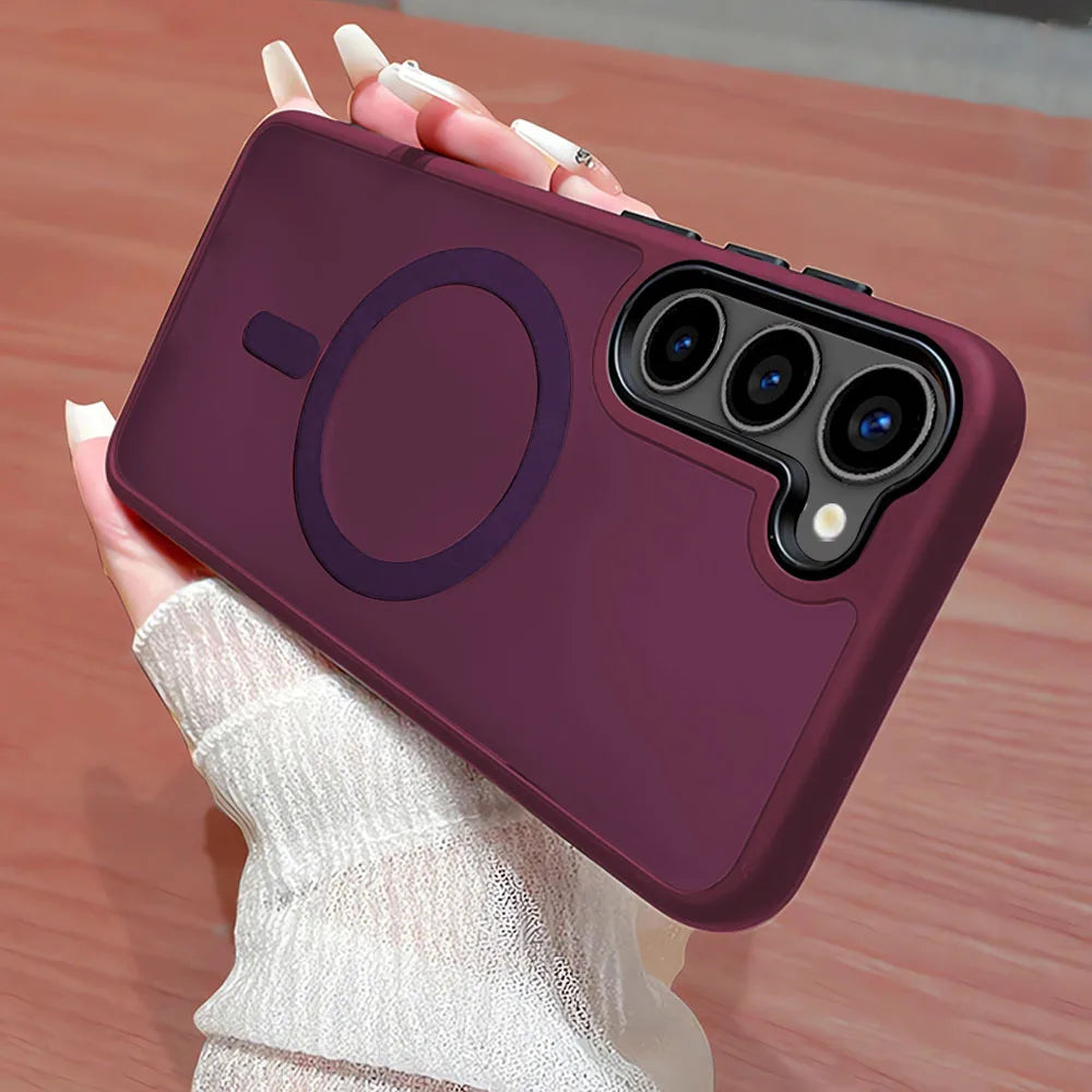 Luxury New Matte Translucent Business Phone Case for Samsung Galaxy S25 S24 Ultra S23 S22 Plus S20 S21 FE Magsafe Magnetic Cover