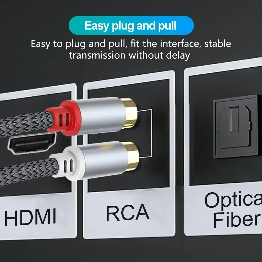 RCA Cable 2 Rca To 2 Rca Stereo Cables Male To Male Aux Cable Jack for Home Theater HDTV TV DVD Loudspeaker Box Power Amplifier