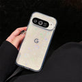 Gradient Laser Love Heart Pattern Clear Phone Case For Google Pixel 9 9Pro XL 9A 8 8Pro 8A Glitter Transparent Shockproof Cover