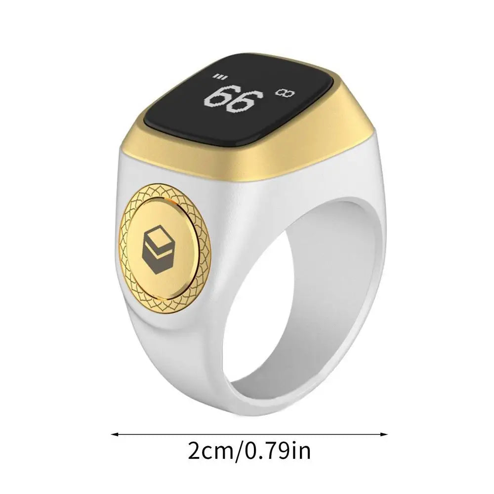 22/18mm Iqibla Smart Tasbih Tally Counter for Muslims Zikr Ring Digital Tasbeeh 5 Prayer Time Vibration Reminder Waterproof