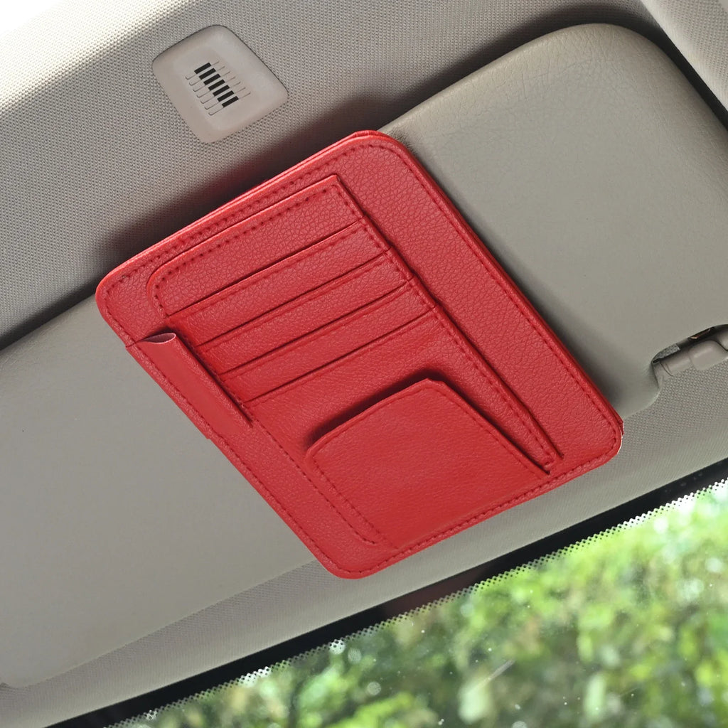 Car Visor Organizer Multi-Pocket Pouch Bag Card Glasses Storage Holder Scratch-resistant Auto Visor Holder For Car Interior Car